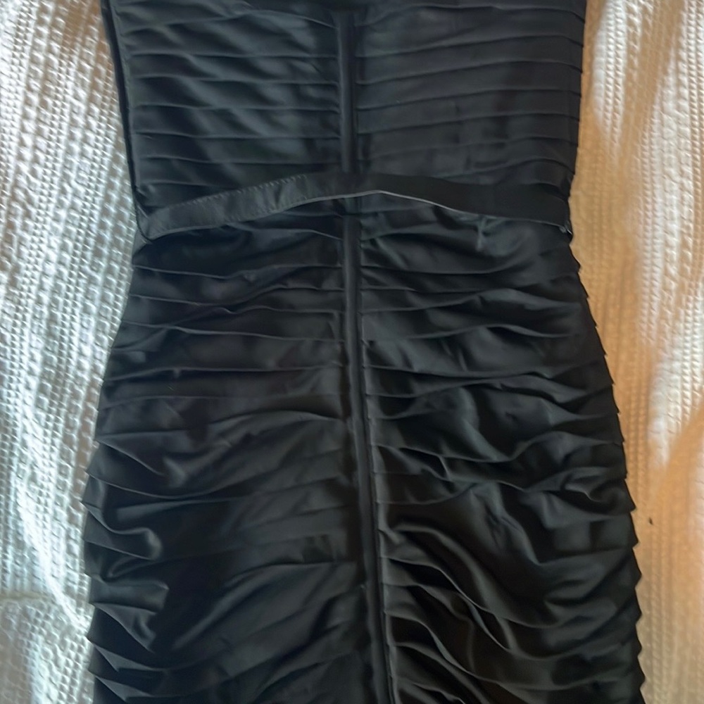 Betsy Johnson Evening Strapless Black Belted Dress - Picture 3 of 5